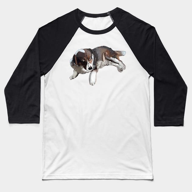 Cute Dog Baseball T-Shirt by GULSENGUNEL